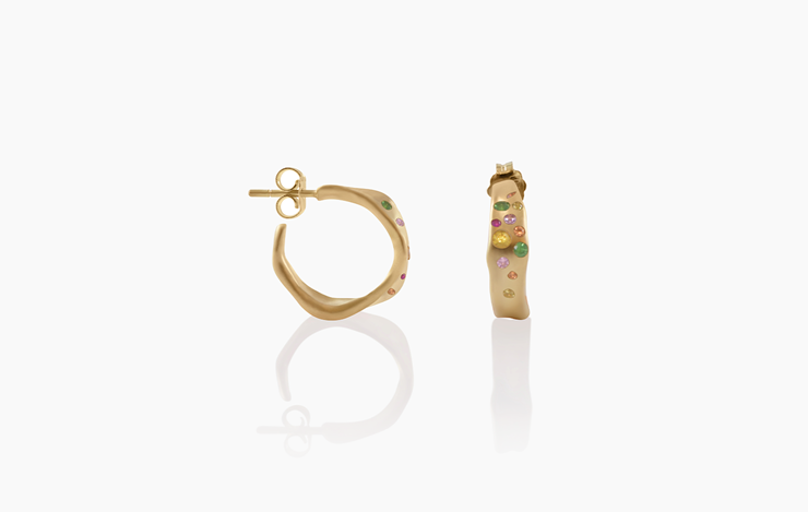 BABY MALAK HOOP BONBON ROUND EARRINGS